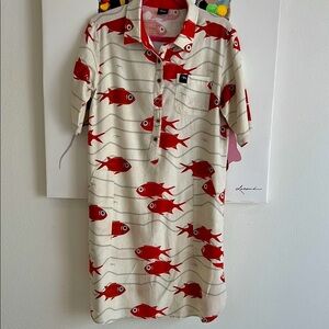 Fish Print midi Dress. Size S.